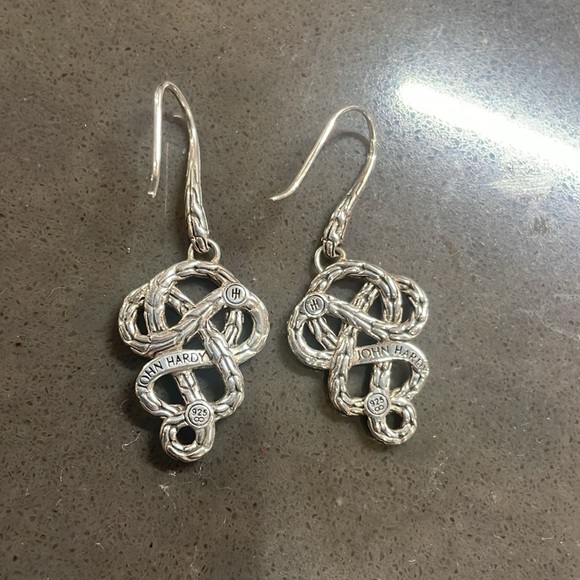 John Hardy Silver & Diamond Earrings - Picture 3 of 3